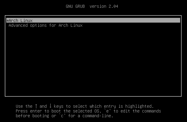 Grub Menu