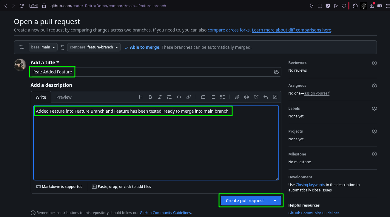 New Pull Request