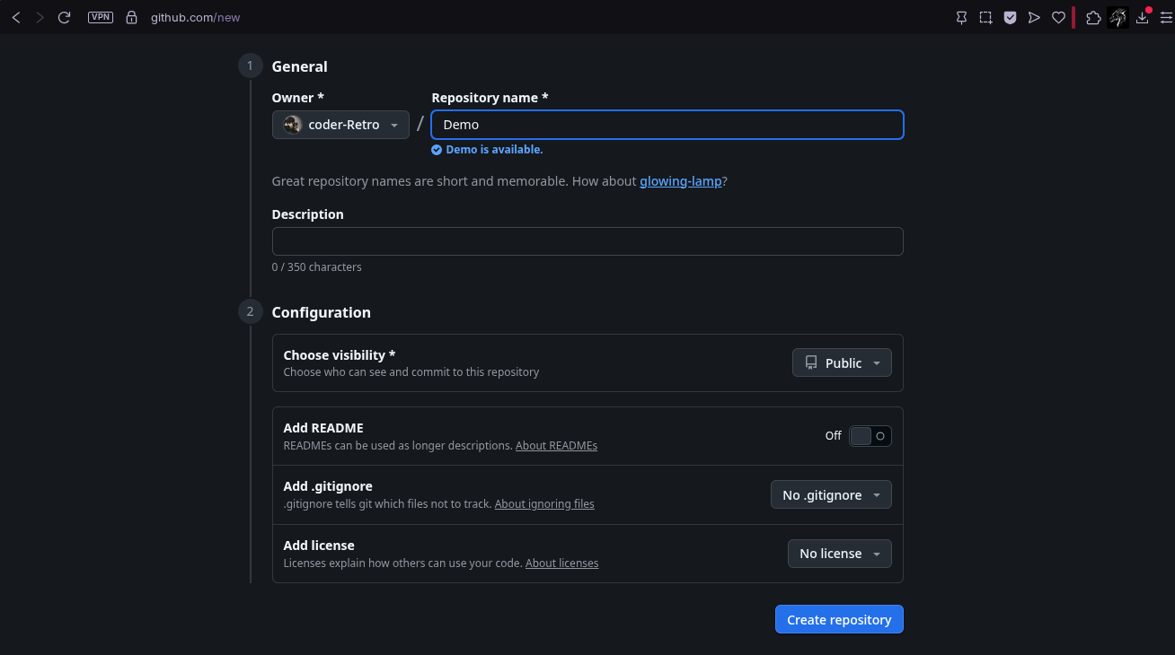 New Repo Option